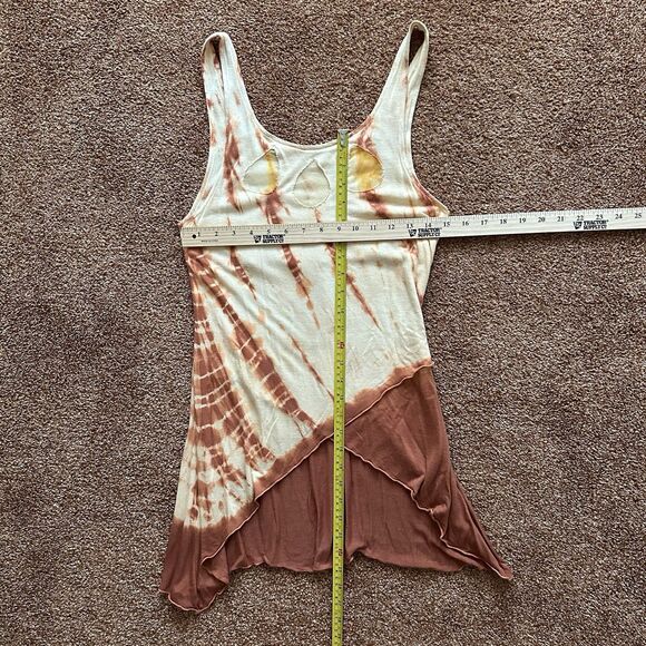 Tunic Top Women’s Small Tie Dye High Low Hem Brown Pullover Hippie Boho Beach - Picture 5 of 5